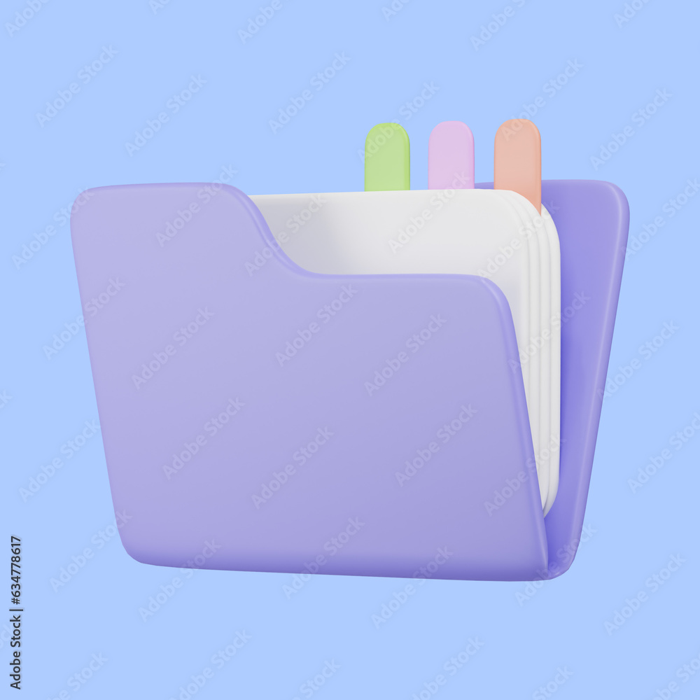 Organized Folder: Representing file organization and management. 3d illustration Organized Folder: Representing file organization and management. 3d illustration