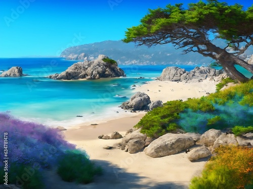 Most Beautiful Beach Image  Tourist Spot  Nature Background  Abstract Background  Ai Generate
