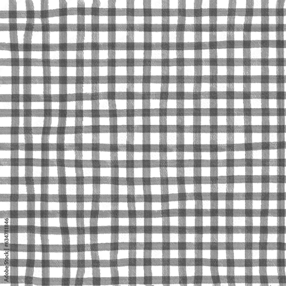 Gray Gingham Hand Drawn Background Gray Gingham Hand Drawn Background