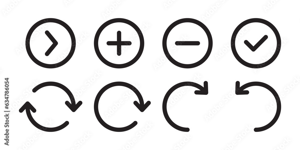 Web icons. Circular arrows. Functional icons for interfaces. Vector scalable graphics Web icons. Circular arrows. Functional icons for interfaces. Vector scalable graphics