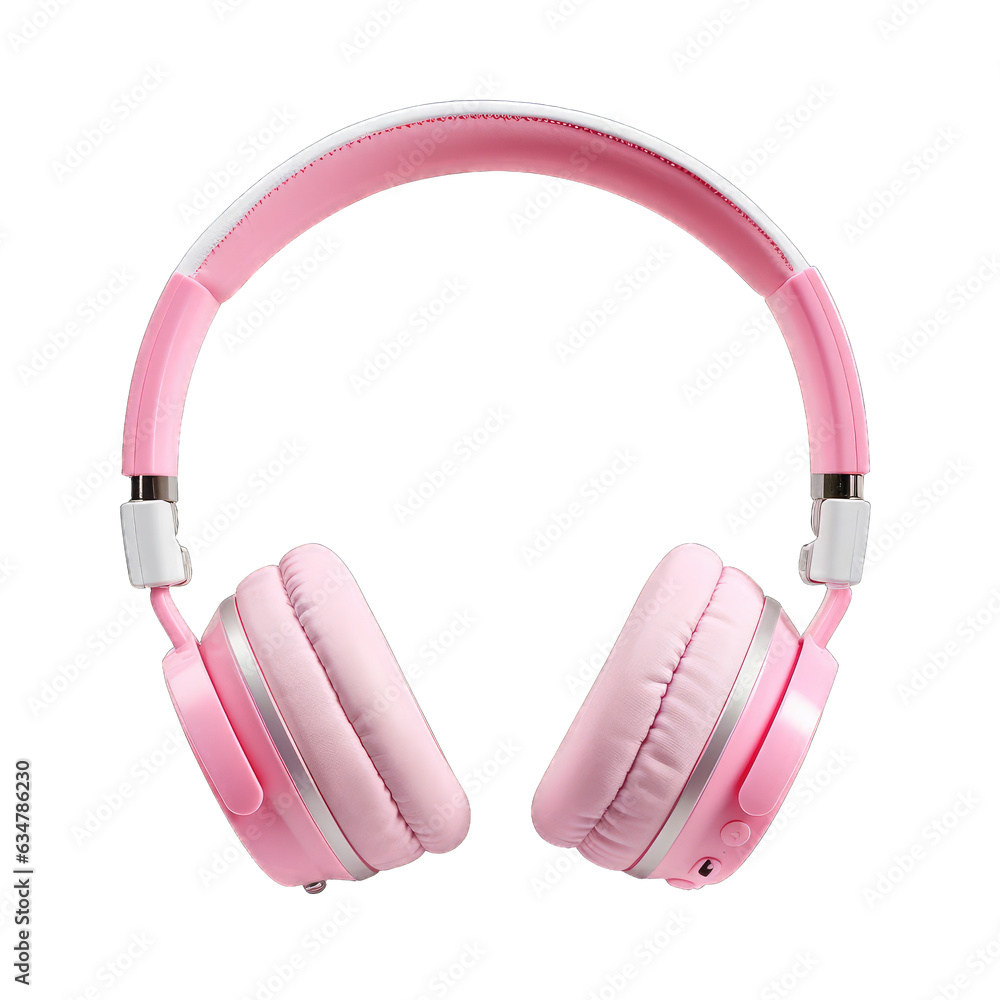Pink headphone isolate on transparent background Pink headphone isolate on transparent background