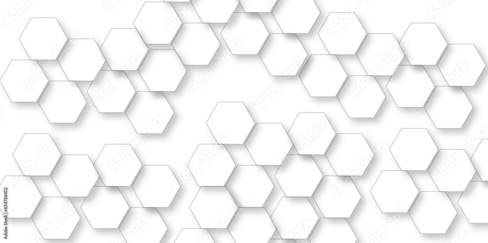 Fototapeta premium Abstract background with hexagons Abstract hexagon polygonal pattern background vector. seamless bright white abstract honeycomb background.