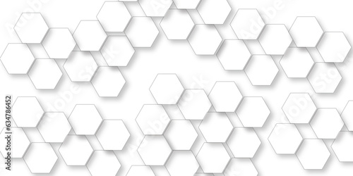 Fototapeta Naklejka Na Ścianę i Meble -  Abstract background with hexagons Abstract hexagon polygonal pattern background vector. seamless bright white abstract honeycomb background.