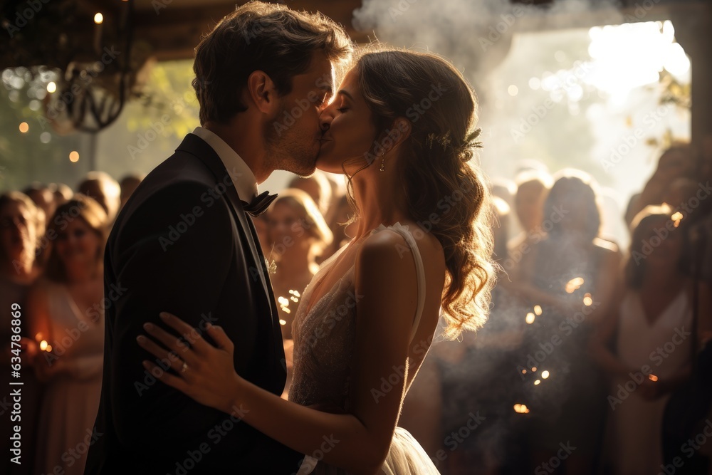 Bride and Groom's First Dance Under Twinkling Lights Bride and Groom's First Dance Under Twinkling Lights