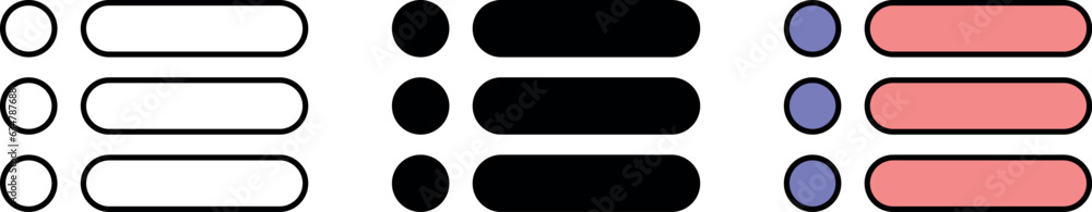 Menu Icon set outline and colored version. Web menu icons collection. Vector ilustration Menu Icon set outline and colored version. Web menu icons collection. Vector ilustration
