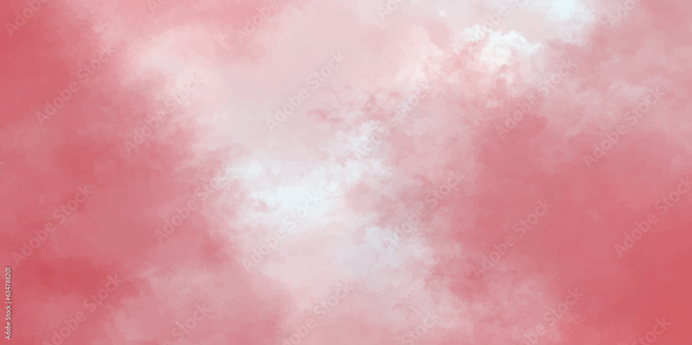 Pink sky with white clouds and blurred pattern background. Abstract watercolor red and white gradient background. Two-color gradient. Modern social media post background. Pink sky with white clouds and blurred pattern background. Abstract watercolor red and white gradient background. Two-color gradient. Modern social media post background.