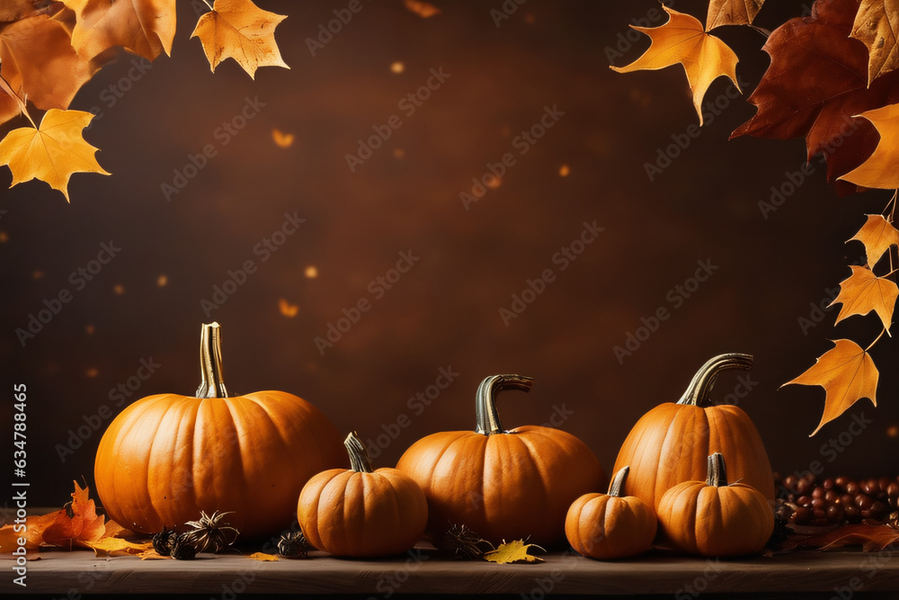 Halloween background with pumpkins and leaves Halloween background with pumpkins and leaves
