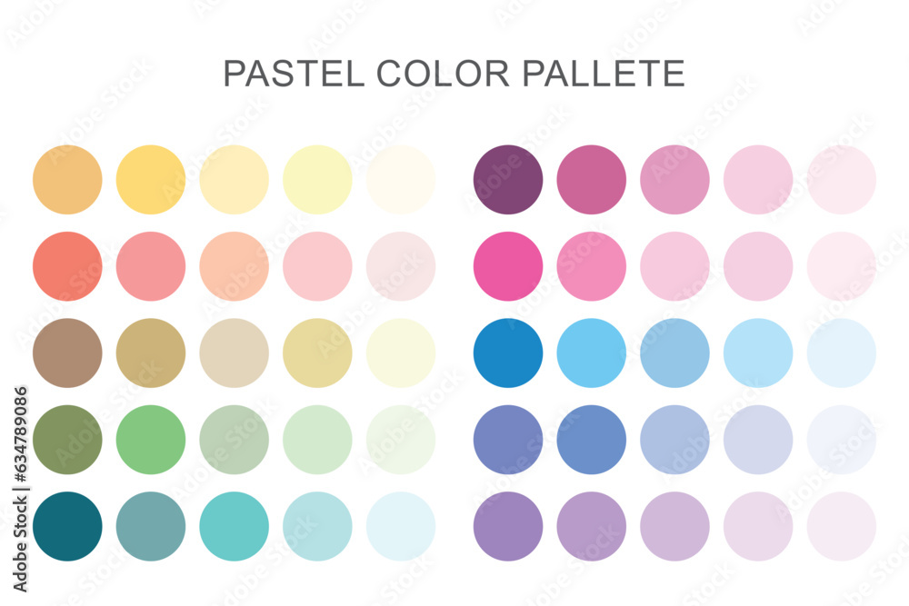 Collection of pastel color palette - obrazy, fototapety, plakaty 