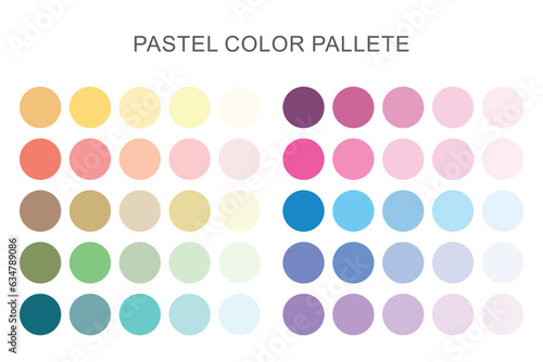 Collection of pastel color palette