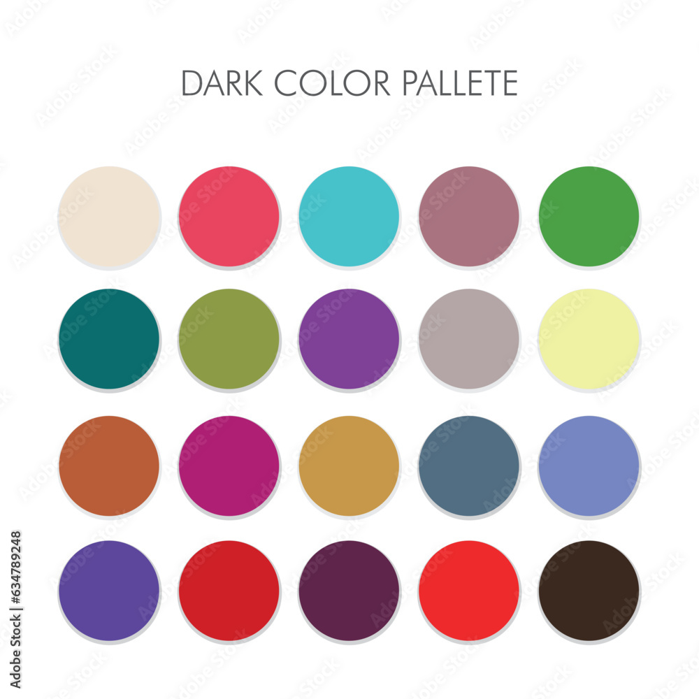 Set of dark color palette