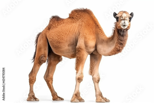 Camel isolate on white background .Generative Ai.