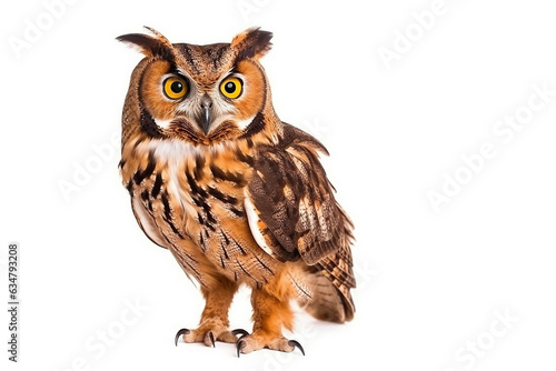 Owl isolate on white background.Generative Ai. © Inlovehem