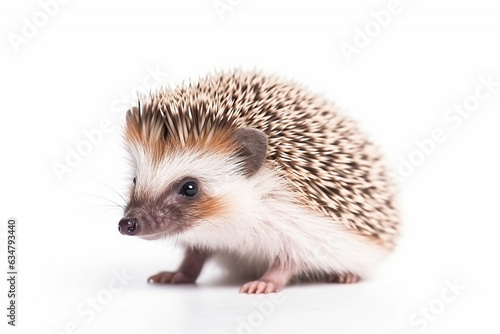 Hedgehog isolated on a white background.Generative Ai.