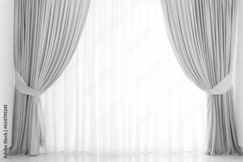 Curtain isolated on white background.Generative Ai.