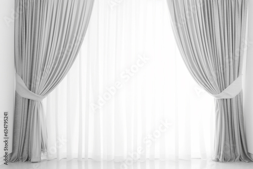 Curtain isolated on white background.Generative Ai.