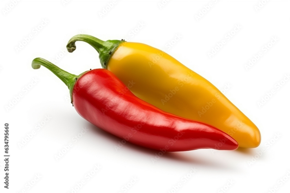 Chili pepper isolated on white background.Generative Ai.