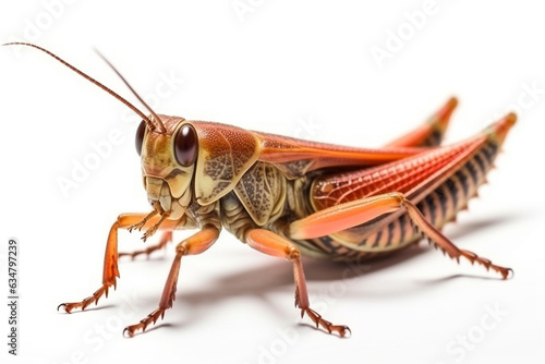 Grasshopper isolated on white background.Generative Ai.
