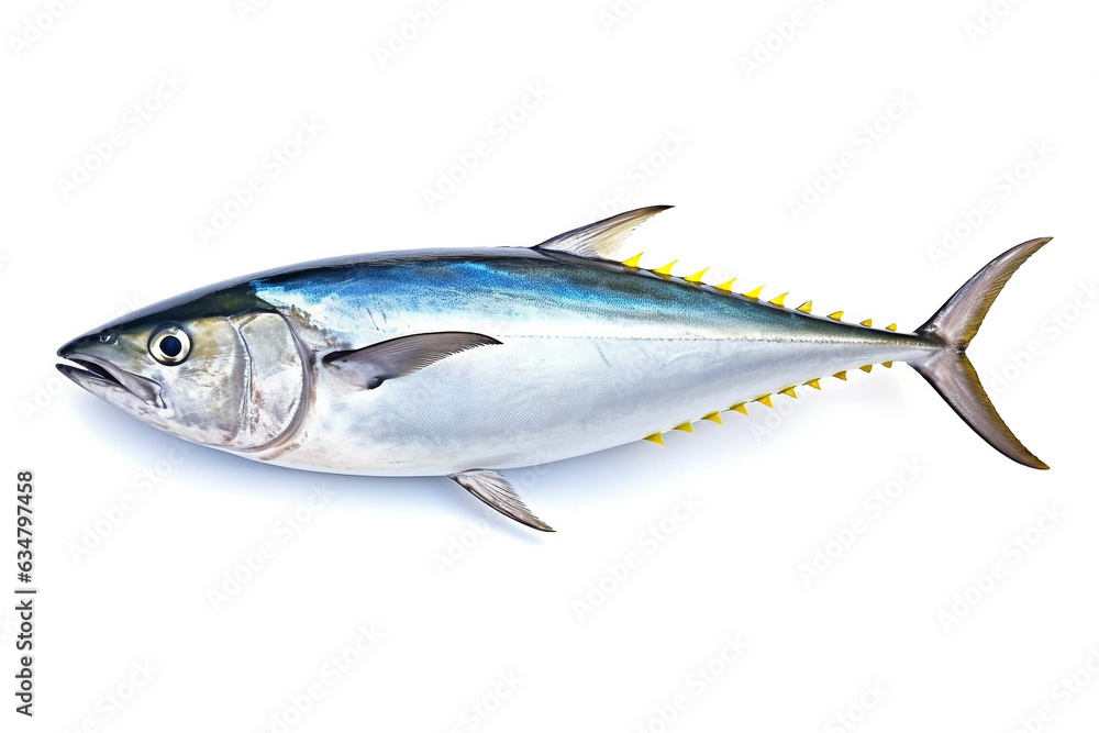 Bonito fish isolated on white background.Generative Ai. Bonito fish isolated on white background.Generative Ai.