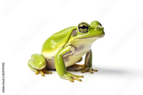 Frog isolated on white background.Generative Ai.