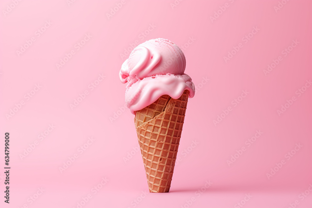 ice cream in a cone, isolated background ice cream in a cone, isolated background