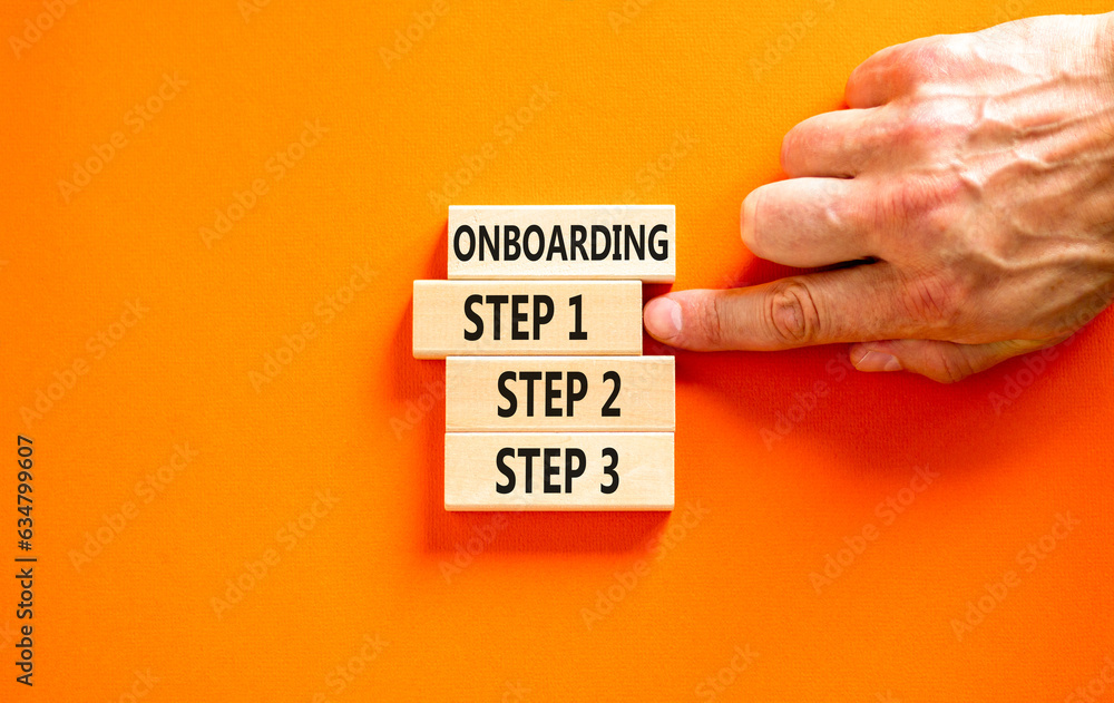 Time to step 1 onboarding symbol. Concept words Onboarding step 1 on
