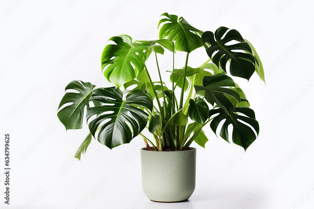 Monstera isolated on white background.Generative Ai. Monstera isolated on white background.Generative Ai.