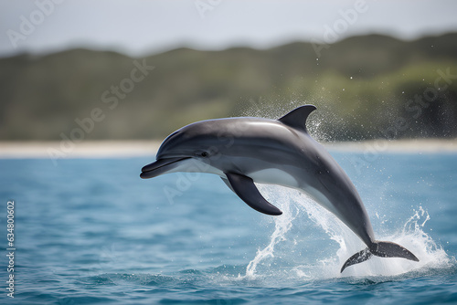 Nature s Acrobatics  The Joyful Dolphin s Impressive Leap from Azure Waters  dolphin jumping out of water