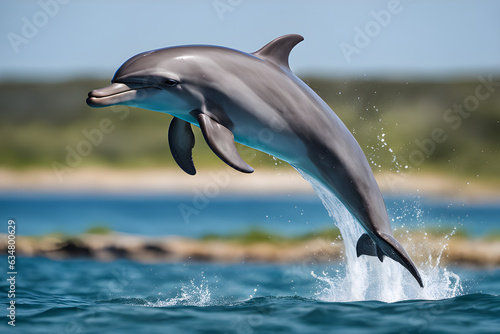 dolphin jumping out of water A Spirited Dolphin Showcases its Playfulness with a Splendid Water Jump
