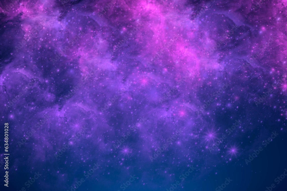 Nebula space - Colorful galaxy cloud, blue purple night sky milky way ...