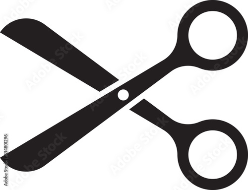 Scissors icon vector design. Cut out tool for paper or tailor work.