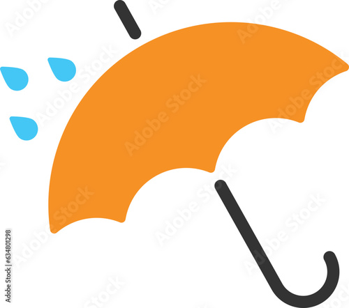 Umbrella icon vector. Rain protection. Concept for insurance company. Black and white silhouette flat design