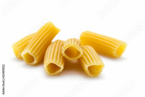 Macaroni pasta isolated on white background.Generative Ai.