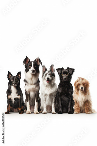 Group of purebred dogs isolated on white background. training, education and discipline. pet portrait. © Svetlana