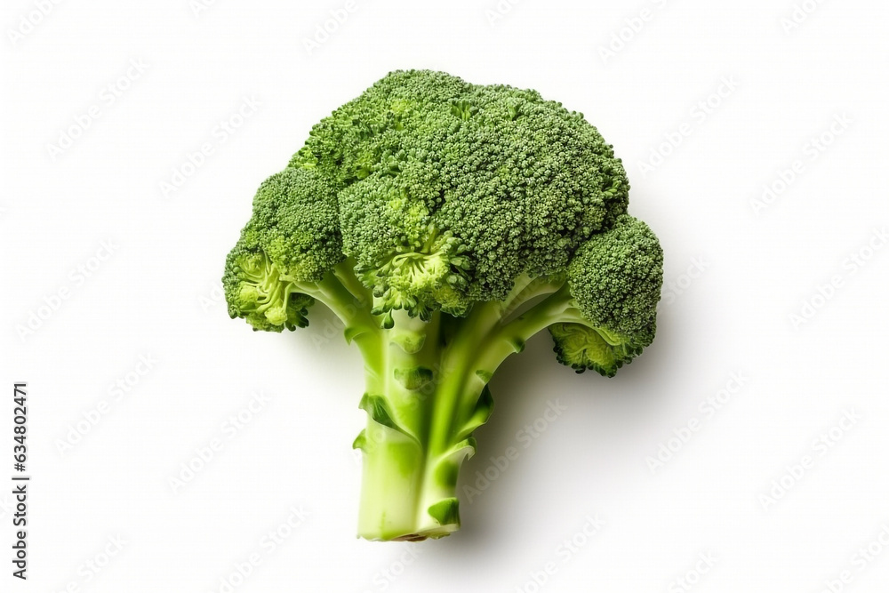 Broccoli isolated on white background.Generative Ai. Broccoli isolated on white background.Generative Ai.