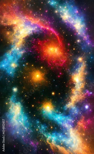 Abstract background, wallpaper that mimics the texture of a nebula in space. AI genareted © BakiBullah