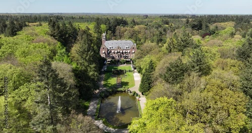 Aerial drone view of Kasteel de Hooge Vuursche photo