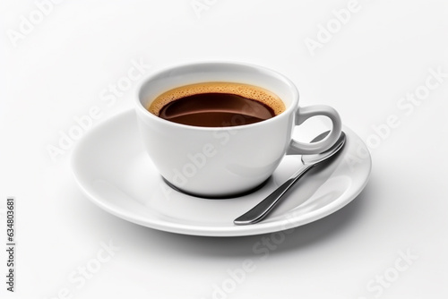 Hot coffee isolated on white background .Generative Ai.