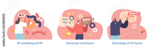 Isolated Elements With Characters Engage With Content In Virtual Reality Through Immersive Experiences