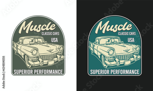 Muscle classic car vector t-shirt design graphics. usa old car vintage supper performance t-shirt design