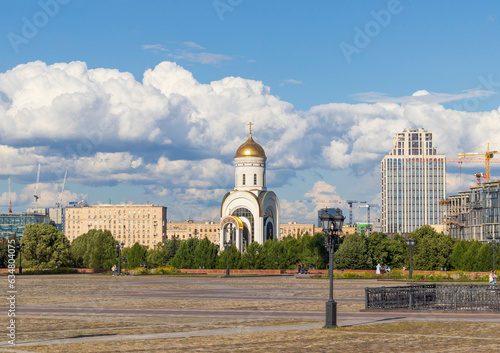 Moscow, Russia - 07.21.2021 -Shot of the Victory square located on the Kutuzovskiy Avenue. City photo