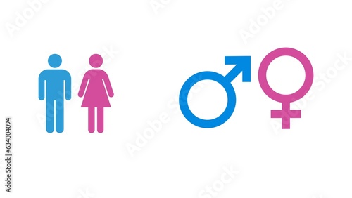 Gender icon. male and female icon, symbol, sign isolated on white background.