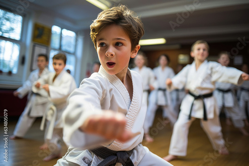 Kiais and Strikes Resound in Vibrant Karate Dojo as Students Channel Energy