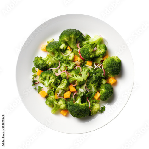 Delicious Plate of Broccoli Salad Isolated on a Transparent Background