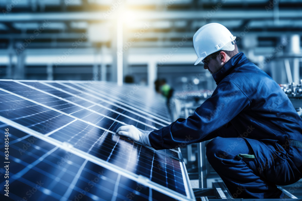 Worker In The Background Solar Panel Manufacturing Plant. Solar Panel Manufacturing Plant, Workers In The Background, Benefits Of Solar Powe, Solar Markets And Trends, Solar Panel Installation Worker In The Background Solar Panel Manufacturing Plant. Solar Panel Manufacturing Plant, Workers In The Background, Benefits Of Solar Powe, Solar Markets And Trends, Solar Panel Installation