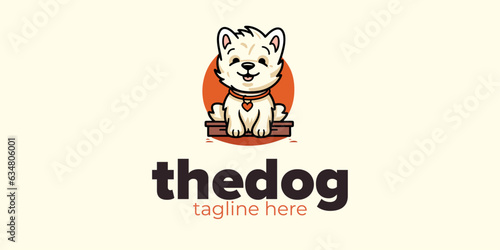 Canvastavla Vector Logo for Pet Shop and Clinic: Featuring the West Highland White Terrier t