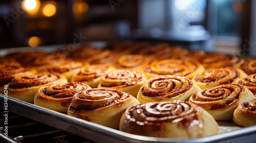 Irresistible Cinnamon Roll Delight in a Bakery Display