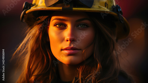 Backlit Portrait of a Seasoned Firefighter © Andrii 