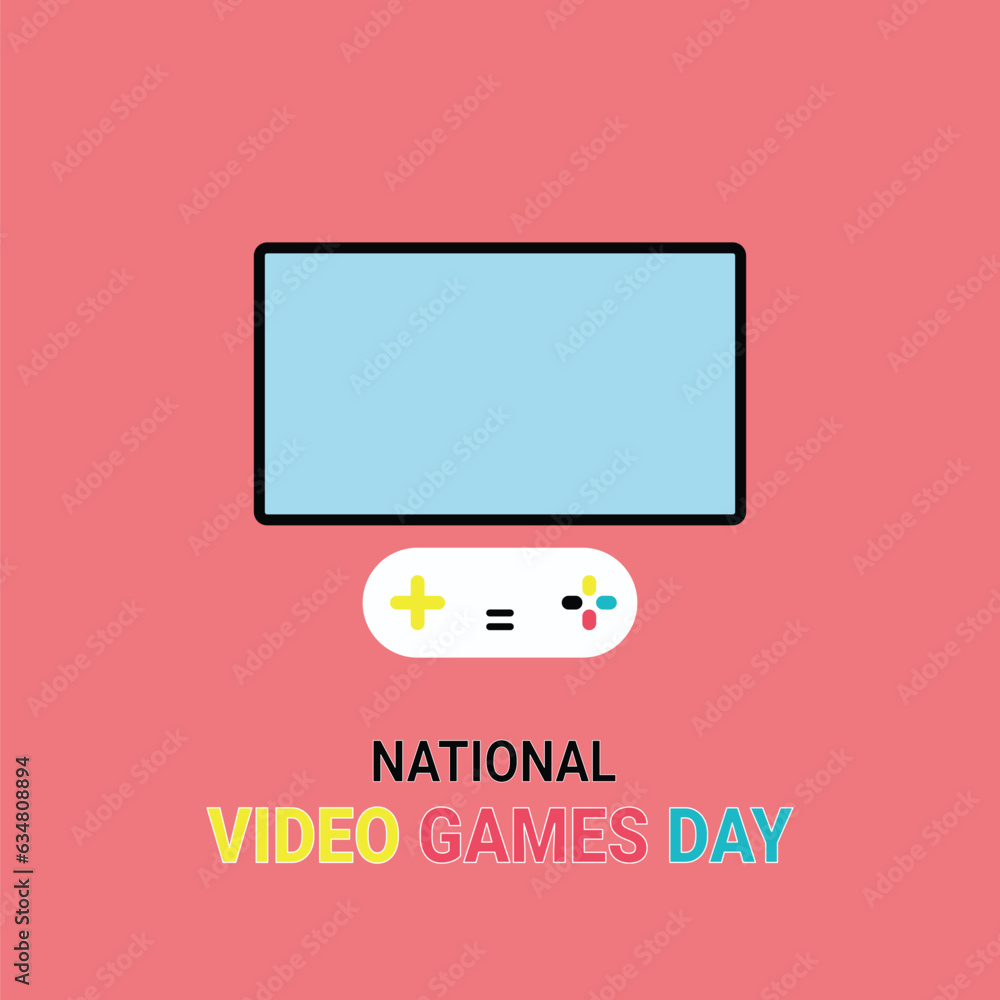 National Video Games Day background. National Video Games Day background.