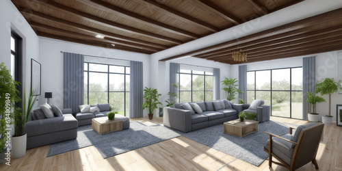 Photorealistic luxurious modern sitting room indoor interior display © Supriyanto