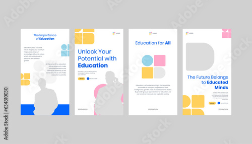University Education Promotion Collection, featuring Vertical Standee Roll-Up Banners and Social Media Story Templates. These templates resonate with the essence of education.